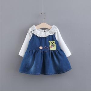 サロペットワンピース ブラウス セット セット売り デニムスカート 長袖 襟元レース ラウンドネック バックリボン 可愛い刺繍 の通販はau Wowma ワウマ 美良 商品ロットナンバー