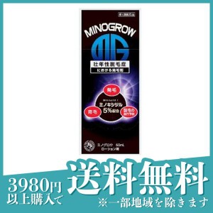 第１類医薬品ミノグロウ 60mL 発毛剤 育毛剤 男性用 ミノキシジル 岩城製薬(定形外郵便での配送)