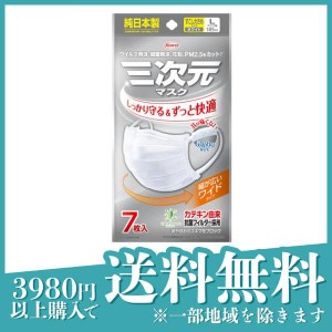  3個セット三次元マスク すこし大きめLサイズ ホワイト 7枚入