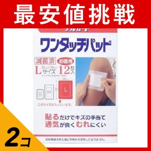  2個セットデルガード ワンタッチパッド Lサイズ 12枚入 (お徳用 箱入りタイプ)(定形外郵便での配送)