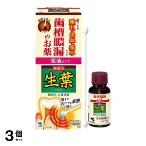 第３類医薬品 3個セット生葉(しょうよう)液薬 歯槽膿漏薬 20g (+綿棒30本入)