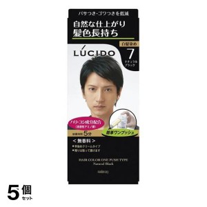  5個セットLUCIDO(ルシード) ワンプッシュケアカラー 7 ナチュラルブラック [1剤50g+2剤50g] 1個