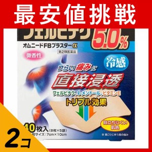 第２類医薬品 2個セット オムニードFBプラスターα 40枚 湿布薬 貼り薬 肩こり 腰痛 筋肉痛 関節痛 腱鞘炎