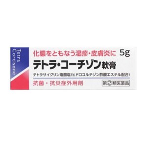 指定第２類医薬品テトラ・コーチゾン軟膏 5g 化膿止め 塗り薬 ステロイド 抗生物質 湿疹 皮膚炎 虫刺され 子供 市販(定形外郵便での配送)