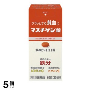 第２類医薬品 5個セットマスチゲン錠 30錠 飲み薬 貧血 鉄分補給 ビタミン剤 栄養剤 市販 貧血対策