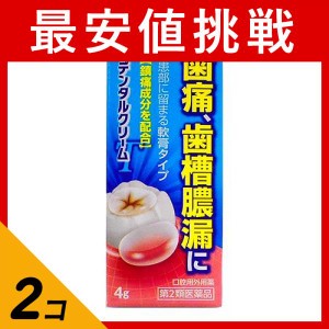 第２類医薬品 2個セットデンタルクリームT 4g 痛み止め 塗り薬 軟膏 歯槽膿漏 歯肉炎 歯痛 虫歯 口内炎 口角炎 子供 市販(定形外郵便での