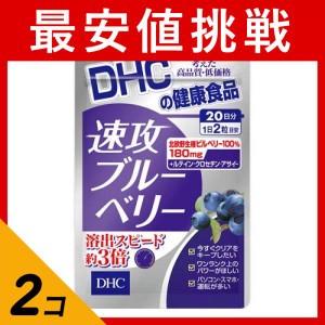  2個セットサプリメント  ルテイン アントシアニン DHC 速攻ブルーベリー 40粒(定形外郵便での配送)