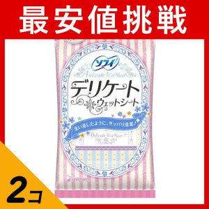  2個セットソフィ デリケートウェットシート 無香料 12枚