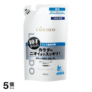  5個セットボディソープ メンズ デオドラント 体臭 マンダム ルシード LUCIDO 薬用デオドラント ボディウォッシュ 詰め替え用 380mL