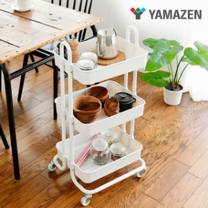収納 キッチン収納 ワゴン キッチン キャスター付き バスケットトローリー プラトロ LPT-3 軽量 整理整頓 3段