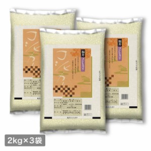 お米 福井県産 コシヒカリ 精白米 計6kg (2kg×3袋) 令和5年産 / ブランド米 米 国内産 福井産 