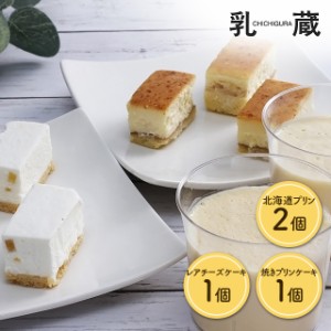 「乳蔵」北海道プリンと２つのケーキセット ダイレクト スイーツ 洋菓子 ケーキ プリン チーズケーキ レアチーズ