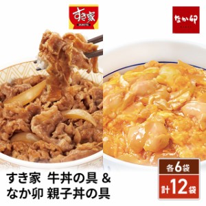 すき家 牛丼の具 120g なか卯 親子丼の具 145g 各6袋 計12袋 牛丼 親子丼 冷凍 惣菜 セット 冷凍食品