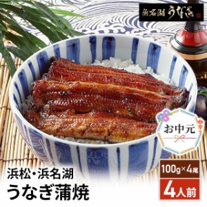 お中元 浜松・浜名湖うなぎ 蒲焼セット 4人前（100g×4尾） ウナギ 鰻 贈答 プレゼント 贈り物