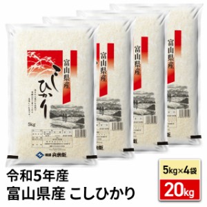 お米 富山県産 こしひかり 精白米 20kg（5kg×4袋） 令和5年産 / ブランド米 米 国内産 富山産