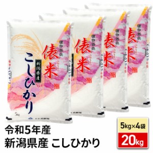 お米 新潟県産 こしひかり 精白米 20kg（5kg×4袋） 令和5年産 / ブランド米 米 国内産 新潟産