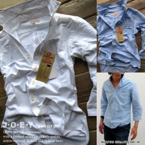 Joey factory 7分袖シャツ メンズ カジュアルシャツ ボタンダウンシャツ 4996 全2色