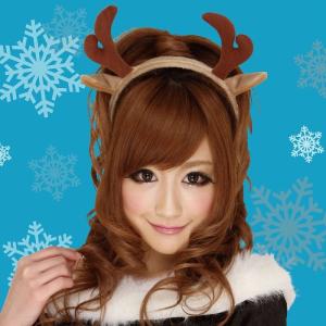 トナカイカチューシャ 茶 クリスマス コスプレ コスチューム 衣装 仮装 サンタクロース サンタ コスプレ トナカイ 小物(代引