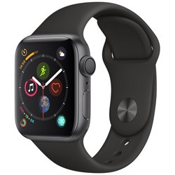 (中古)Apple Apple Watch Series 4 GPS 40mm スペースグレイアルミニウムケース ブラックスポーツバンド(295-ud)