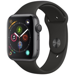 (中古)Apple Apple Watch Series 4 GPS 44mm スペースグレイアルミニウムケース ブラックスポーツバンド(258-ud)