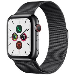 (中古)Apple Apple Watch Series 5 GPS + Cellular 44mm スペースブラックステンレススチールケース バンド無し(258-ud)