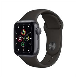 (中古)Apple Apple Watch SE 第1世代 GPS 40mm スペースグレイアルミニウムケース ブラックスポーツバンド(348-ud)