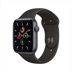 (中古)Apple Apple Watch SE 第1世代 GPS 44mm スペースグレイアルミニウムケース ブラックスポーツバンド(262-ud)