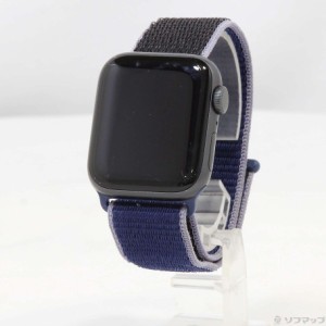 (中古)Apple Apple Watch Series 5 GPS 40mm スペースグレイアルミニウムケース ミッドナイトブルースポーツループ(251-ud)