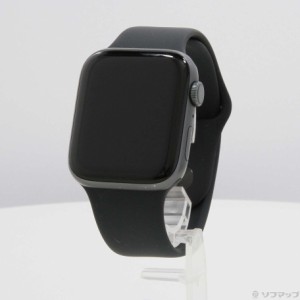 (中古)Apple Apple Watch Series 4 GPS 44mm スペースグレイアルミニウムケース ブラックスポーツバンド(348-ud)