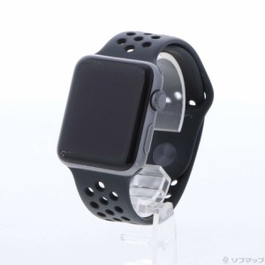 (中古)Watch Series 3 Nike+ GPS 42mm スペースグレイアルミニウムケース アンスラサイト/ブラックNikeスポーツバンド(258-ud)