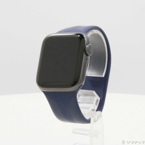 (中古)Apple Apple Watch Series 6 GPS 40mm スペースグレイアルミニウムケース ディープネイビーソロループ(348-ud)