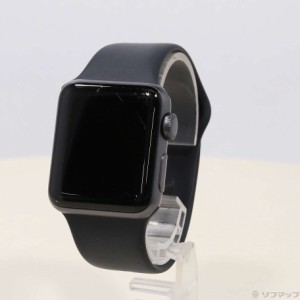 (中古)Apple Apple Watch Series 3 GPS 38mm スペースグレイアルミニウムケース ブラックスポーツバンド(348-ud)