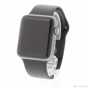 (中古)Apple Apple Watch Series 2 42mm スペースグレイアルミニウムケース ブラックスポーツバンド(262-ud)