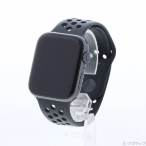 (中古)Watch Series 4 Nike+ GPS 44mm スペースグレイアルミニウムケース アンスラサイト/ブラックNikeスポーツバンド(348-ud)