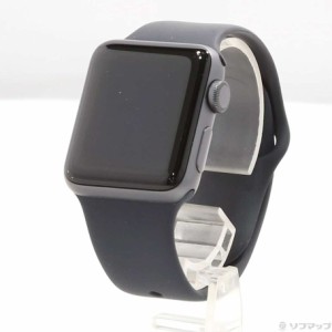 (中古)Apple Apple Watch Series 3 GPS 38mm スペースグレイアルミニウムケース ブラックスポーツバンド(251-ud)