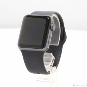 (中古)Apple Apple Watch Series 3 GPS 38mm スペースグレイアルミニウムケース ブラックスポーツバンド(295-ud)