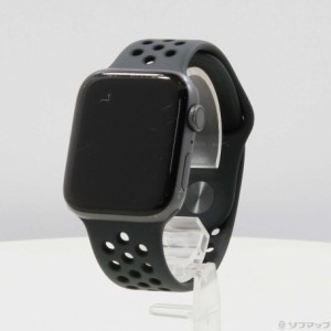 (中古)Watch Series 4 Nike+ GPS 44mm スペースグレイアルミニウムケース アンスラサイト/ブラックNikeスポーツバンド(344-ud)