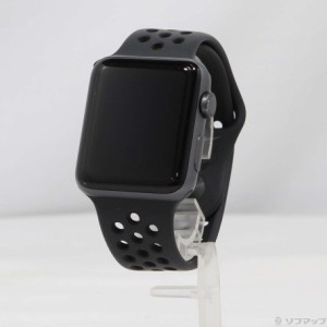 (中古)Watch Series 3 Nike+ GPS 42mm スペースグレイアルミニウムケース アンスラサイト/ブラックNikeスポーツバンド(352-ud)