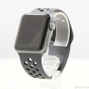 (中古)Watch Series 3 Nike+ GPS 38mm スペースグレイアルミニウムケース アンスラサイト/ブラックNikeスポーツバンド(262-ud)