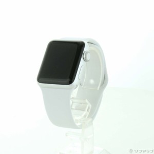 (中古)Apple Apple Watch Series 3 GPS 38mm シルバーアルミニウムケース ホワイトスポーツバンド(352-ud)