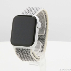 (中古)Apple Apple Watch SE 第2世代 GPS 40mm シルバーアルミニウムケース サミットホワイト/ブラックNikeスポーツループ(349-ud)