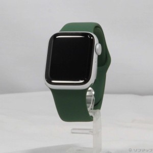 (中古)Apple Apple Watch SE 第1世代 GPS 40mm シルバーアルミニウムケース グリーンスポーツバンド(258-ud)