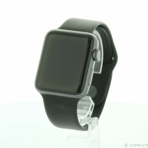 (中古)Apple Apple Watch Series 2 42mm スペースグレイアルミニウムケース ブラックスポーツバンド(252-ud)