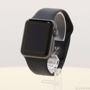 (中古)Apple Apple Watch Series 3 GPS 38mm スペースグレイアルミニウムケース ブラックスポーツバンド(349-ud)