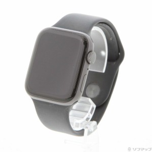 (中古)Apple Apple Watch SE 第1世代 GPS 44mm スペースグレイアルミニウムケース ブラックスポーツバンド(348-ud)