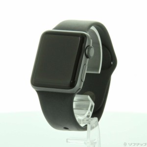 (中古)Apple Apple Watch Series 3 GPS 38mm スペースグレイアルミニウムケース ブラックスポーツバンド(258-ud)