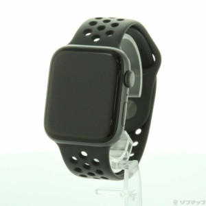 (中古)Watch Series 5 Nike GPS 44mm スペースグレイアルミニウムケース アンスラサイト/ブラックNikeスポーツバンド(258-ud)