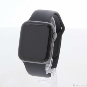 (中古)Apple Apple Watch Series 5 GPS 44mm スペースグレイアルミニウムケース ブラックスポーツバンド(258-ud)