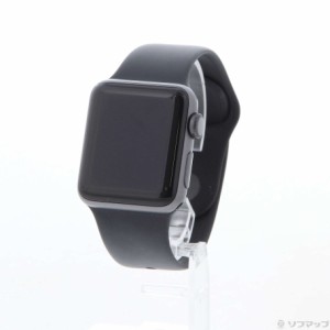 (中古)Apple Apple Watch Series 3 GPS 38mm スペースグレイアルミニウムケース ブラックスポーツバンド(198-ud)