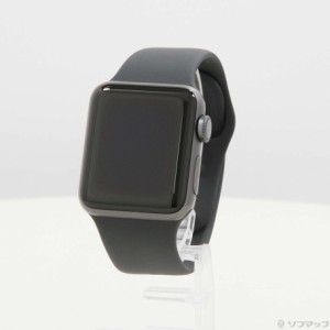 (中古)Apple Apple Watch Series 3 GPS 38mm スペースグレイアルミニウムケース ブラックスポーツバンド(258-ud)